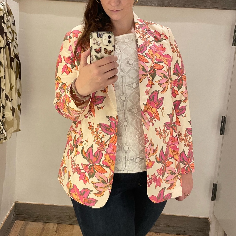 Anthropologie Floral Boyfriend Blazer - Picture 2 of 5